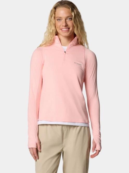 Columbia Weekend Ascent Half Zip női hosszú ujjú sport póló rózsaszín színben 2