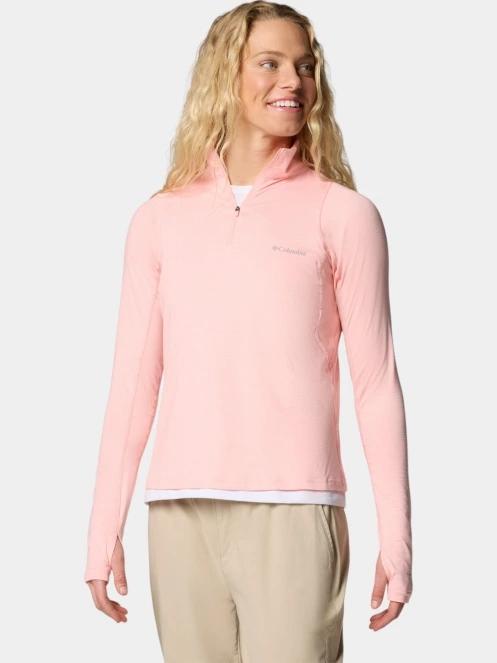 Columbia Weekend Ascent Half Zip női hosszú ujjú sport póló rózsaszín színben 3