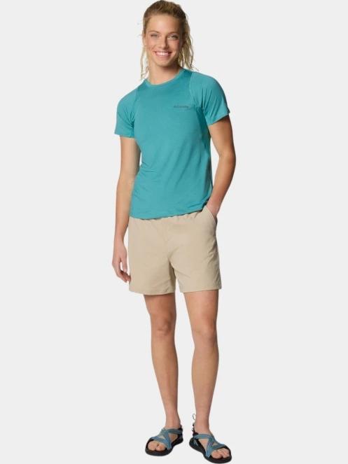 Columbia Weekend Ascent Short Sleeve Shirt női rövid ujjú sport póló zöld színben 5