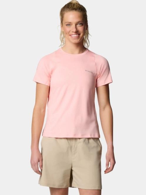 Columbia Weekend Ascent Short Sleeve Shirt női rövid ujjú sport póló rózsaszín színben 2