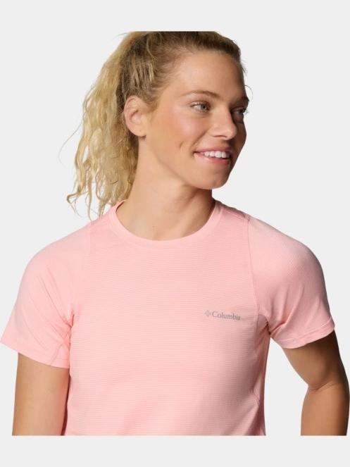 Columbia Weekend Ascent Short Sleeve Shirt női rövid ujjú sport póló rózsaszín színben 6