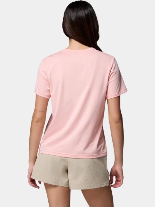 Columbia Wild Springs Short Sleeve Shirt női rövid ujjú sport póló rózsaszín színben 4