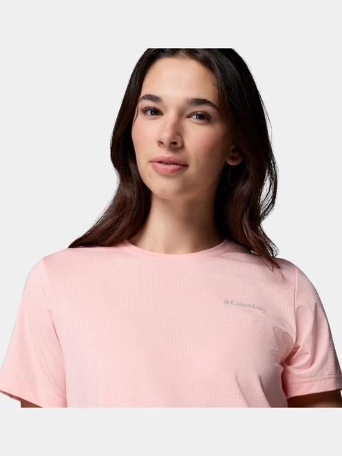 Columbia Wild Springs Short Sleeve Shirt női rövid ujjú sport póló rózsaszín színben 6