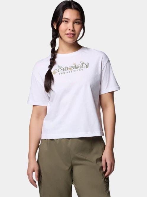 Columbia Rolling Bend Graphic Relaxed Crop Short Sleeve Shirt női crop top fehér színben 2