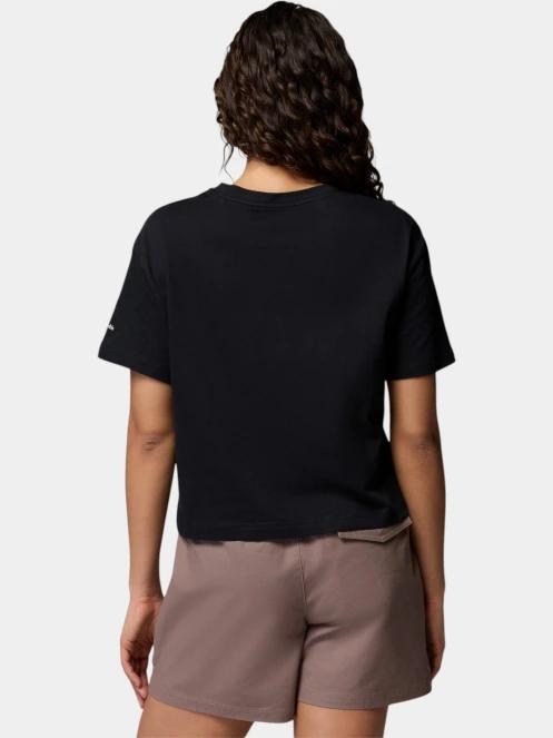 Columbia Rolling Bend Graphic Relaxed Crop Short Sleeve Shirt női rövid ujjú póló fekete színben 4