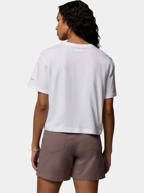 Columbia Rolling Bend Graphic Relaxed Crop Short Sleeve Shirt női rövid ujjú póló fehér színben 4