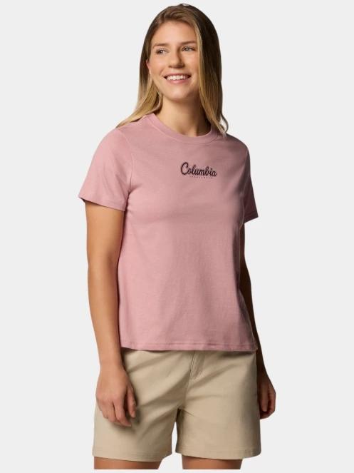 Columbia Rolling Bend Graphic Short Sleeve Shirt női rövid ujjú póló rózsaszín színben 5