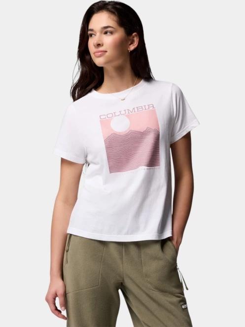 Columbia Rolling Bend Graphic Short Sleeve Shirt női rövid ujjú póló fehér színben 2
