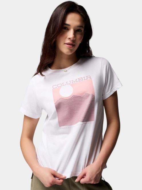 Columbia Rolling Bend Graphic Short Sleeve Shirt női rövid ujjú póló fehér színben 6
