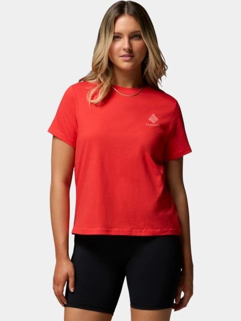 Columbia Rolling Bend Graphic Short Sleeve Shirt női rövid ujjú póló piros színben 2