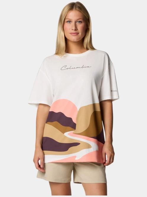 Columbia Rolling Bend Graphic Oversized Tee női rövid ujjú póló fehér színben 2