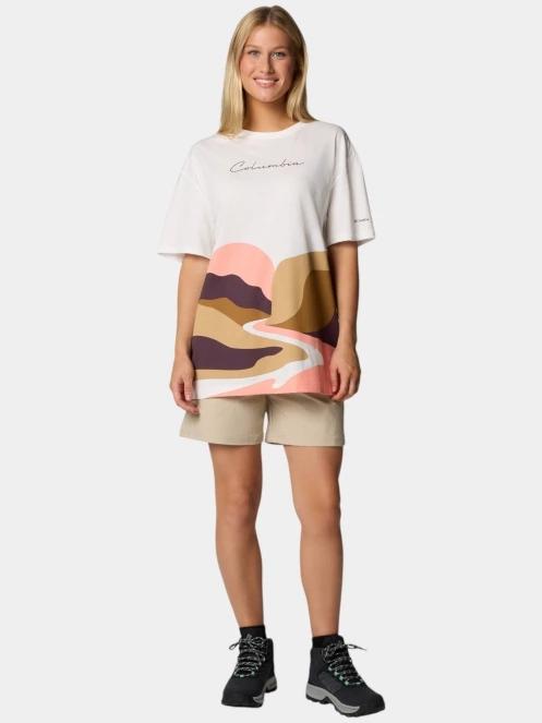 Columbia Rolling Bend Graphic Oversized Tee női rövid ujjú póló fehér színben 5