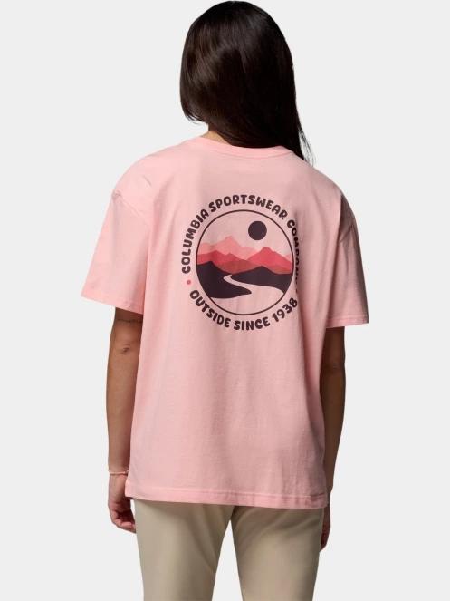 Columbia Rolling Bend Graphic Oversized Tee női rövid ujjú póló rózsaszín színben 4