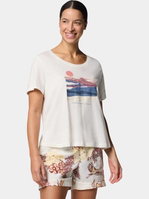 Columbia Ruby Springs Graphic Scoop Neck Short Sleeve Shirt női rövid ujjú póló fehér színben 2
