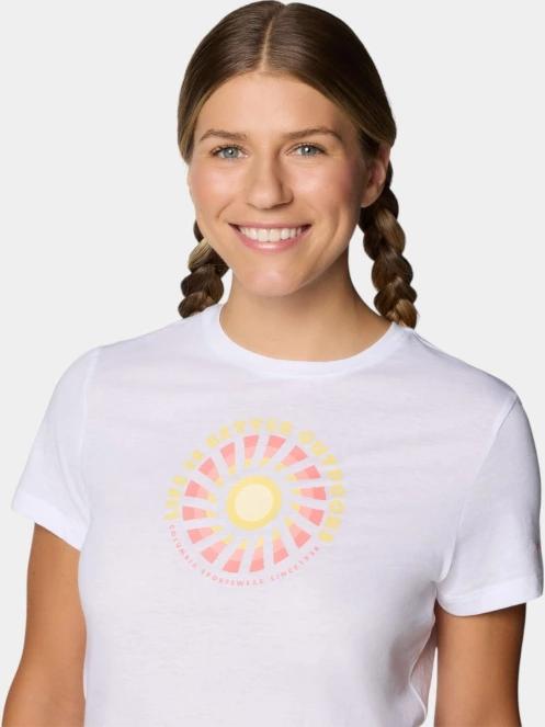 Columbia Ruby Springs Graphic Fitted Short Sleeve Shirt női rövid ujjú póló fehér színben 6