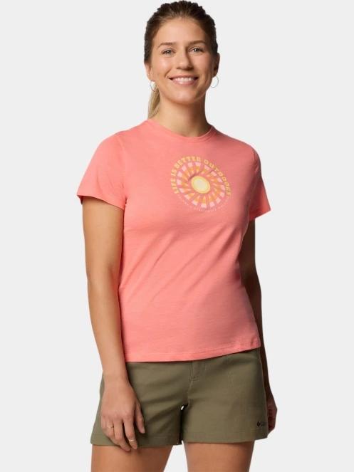 Columbia Ruby Springs Graphic Fitted Short Sleeve Shirt női rövid ujjú póló piros színben 2