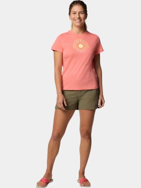 Columbia Ruby Springs Graphic Fitted Short Sleeve Shirt női rövid ujjú póló piros színben 5