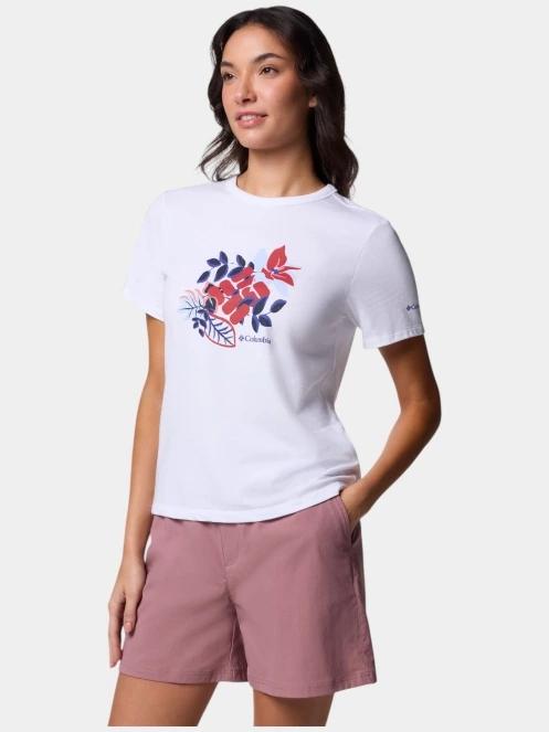 Columbia Sun Trek Graphic Short Sleeve III női rövid ujjú sport póló fehér színben 4