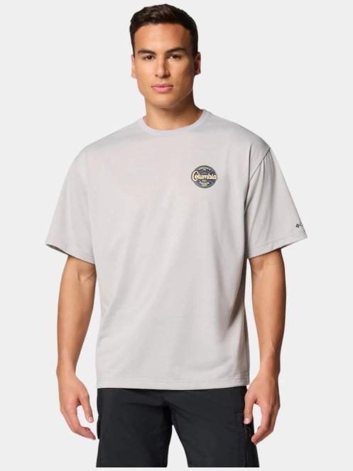 Columbia Cedar Trail Graphic Tee férfi rövid ujjú sport póló szürke színben 2