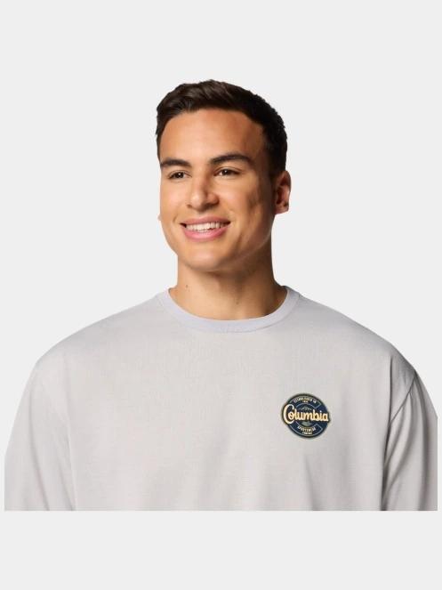 Columbia Cedar Trail Graphic Tee férfi rövid ujjú sport póló szürke színben 6