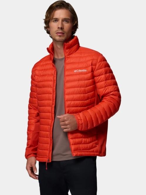 Columbia Powder Pass Hybrid Jacket férfi steppelt átmeneti kabát piros színben 5