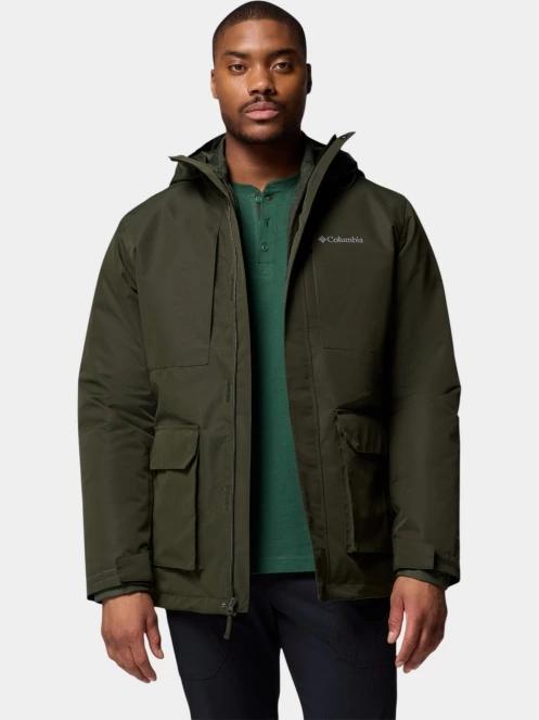 Columbia Landroamer Shirt Jacket Interchange férfi télikabát sötétzöld színben 7