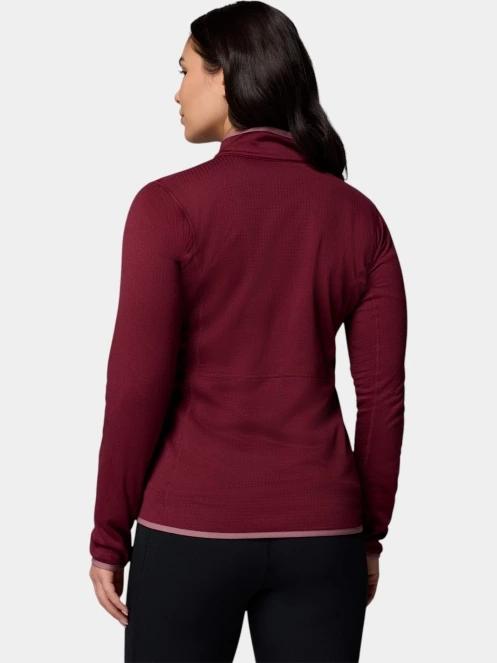 Columbia Essential Hike Grid Fleece Full Zip női polár pulóver piros színben 4