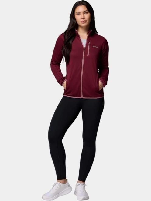Columbia Essential Hike Grid Fleece Full Zip női polár pulóver piros színben 6