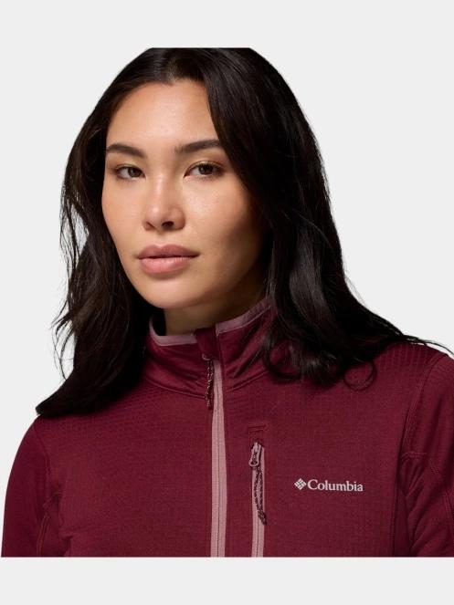 Columbia Essential Hike Grid Fleece Full Zip női polár pulóver piros színben 7