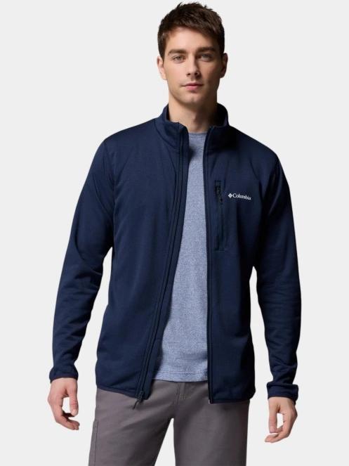 Columbia Essential Hike Grid Fleece Full Zip férfi polár pulóver kék színben 5