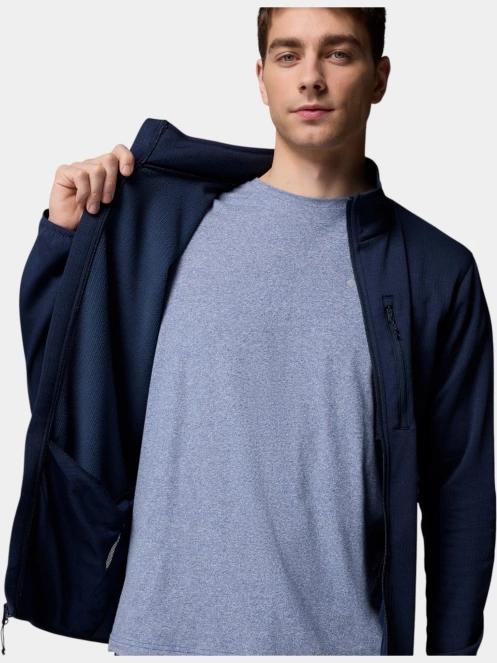 Columbia Essential Hike Grid Fleece Full Zip férfi polár pulóver kék színben 6