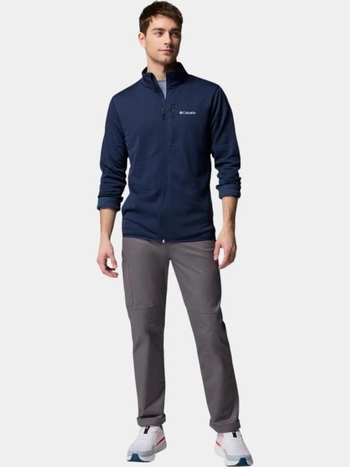 Columbia Essential Hike Grid Fleece Full Zip férfi polár pulóver kék színben 7