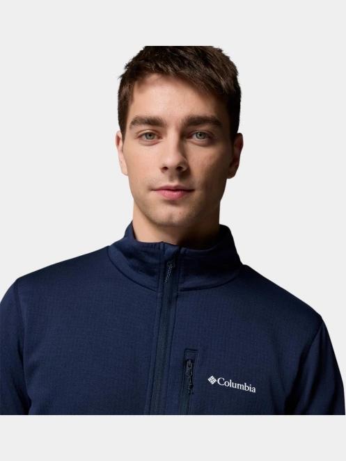 Columbia Essential Hike Grid Fleece Full Zip férfi polár pulóver kék színben 8