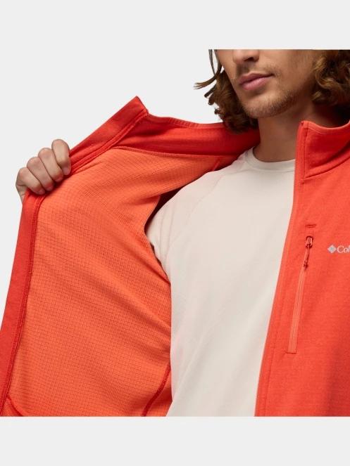 Columbia Essential Hike Grid Fleece Full Zip férfi polár pulóver piros színben 7
