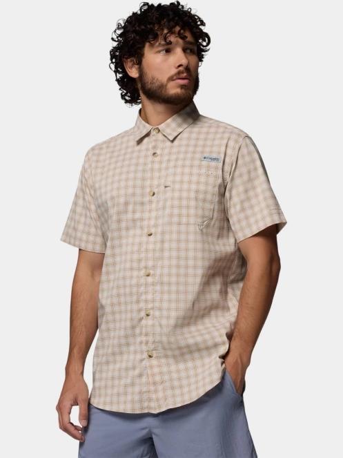 Columbia Harbor Peak Short Sleeve Shirt férfi rövid ujjú ing homok színben 3