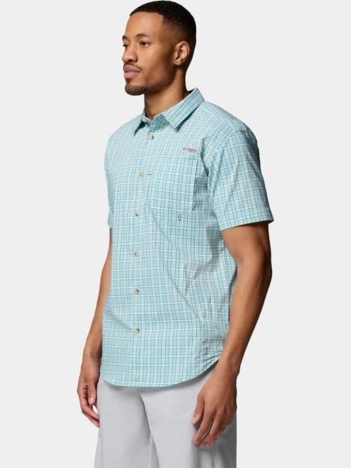 Columbia Harbor Peak Short Sleeve Shirt férfi rövid ujjú ing világoskék színben 3
