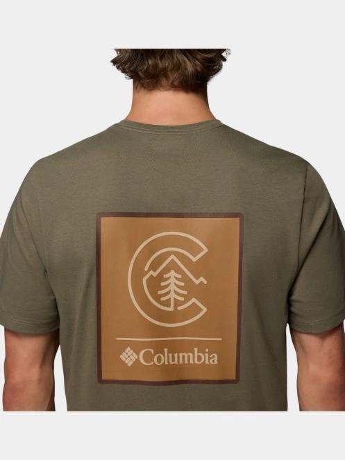 Columbia CSC Logo Back Tee férfi rövid ujjú póló zöld színben 7