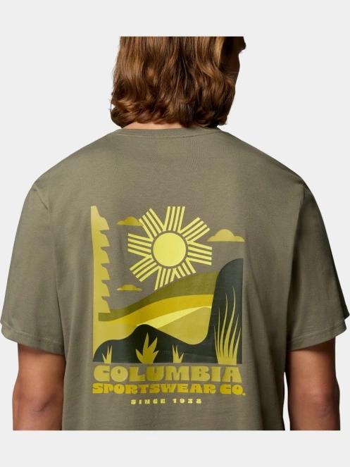 Columbia CSC Outdoor Back Graphic Tee férfi rövid ujjú póló zöld színben 7
