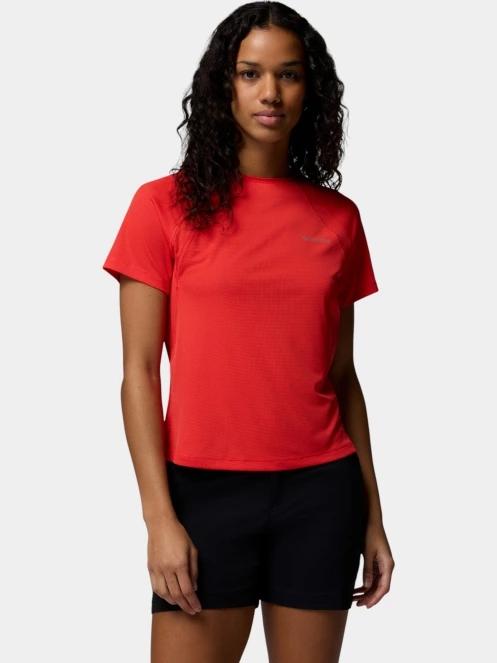 Columbia Stealth Spring Short Sleeve Tee női rövid ujjú sport póló piros színben 2