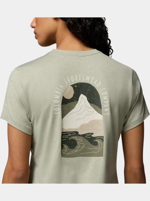 Columbia Parsons Point Back Graphic Tee női rövid ujjú póló oliva színben 7