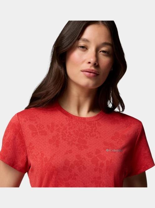 Columbia Bluebird Canyon II Short Sleeve Crew női rövid ujjú sport póló piros színben 6