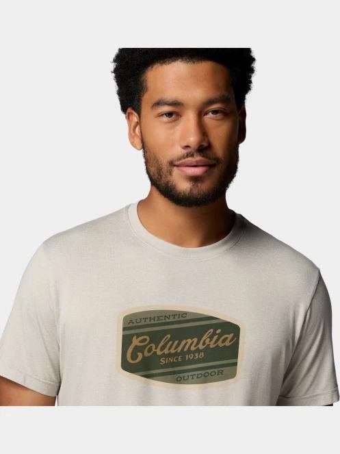 Columbia Parsons Point Short Sleeve Graphic Tee férfi rövid ujjú sport póló homok színben 6