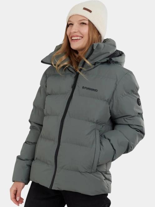 Fundango Amber Padded Jacket női steppelt átmeneti kabát zöld színben 5
