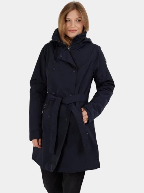 Fundango Charlotte Trenchcoat női ballonkabát sötétkék színben 2