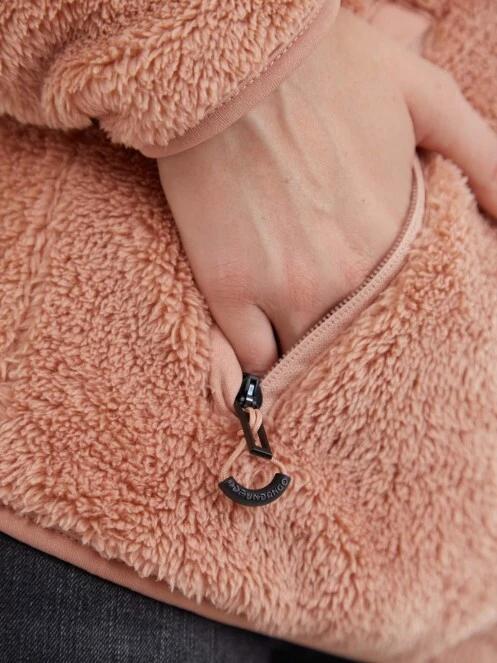 Fundango Olivia Pile Jacket női kapucnis pulóver rózsaszín színben 5