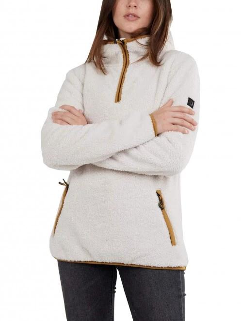 Fundango Olivia Pile Jacket női kapucnis pulóver homok színben 4