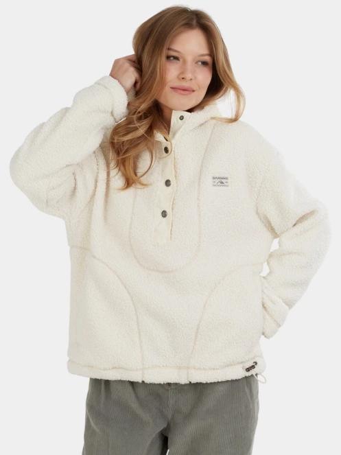 Fundango Juniper Pile Jacket női kapucnis pulóver fehér színben 6