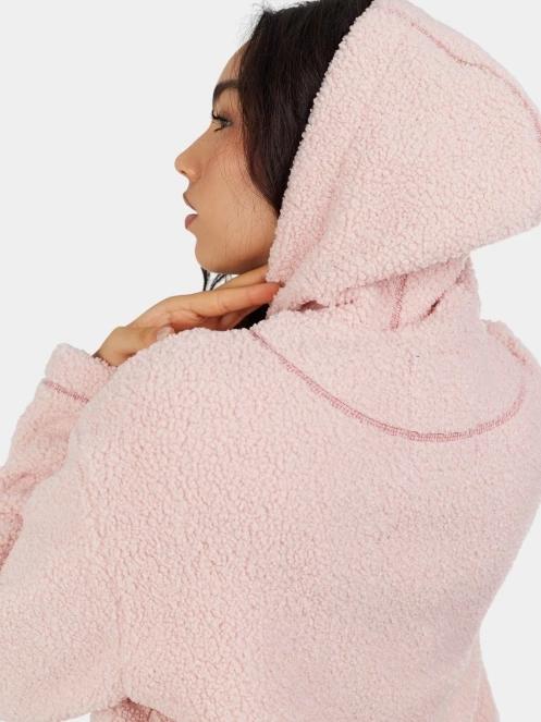 Fundango Juniper Pile Jacket női kapucnis pulóver rózsaszín színben 5