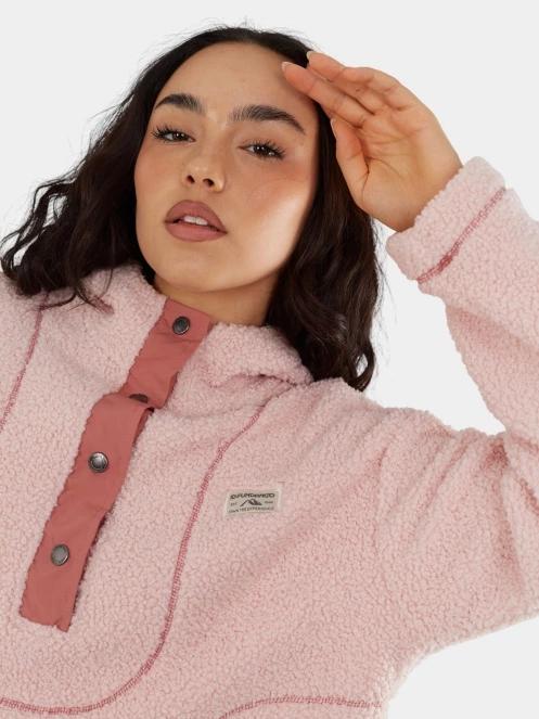Fundango Juniper Pile Jacket női kapucnis pulóver rózsaszín színben 6