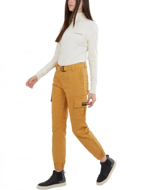Fundango Alina Cargo Pants női oldalzsebes utcai nadrág sárga színben 4